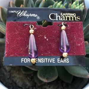 Simply Whispers Purple Gemstone Ear Dangle Charms